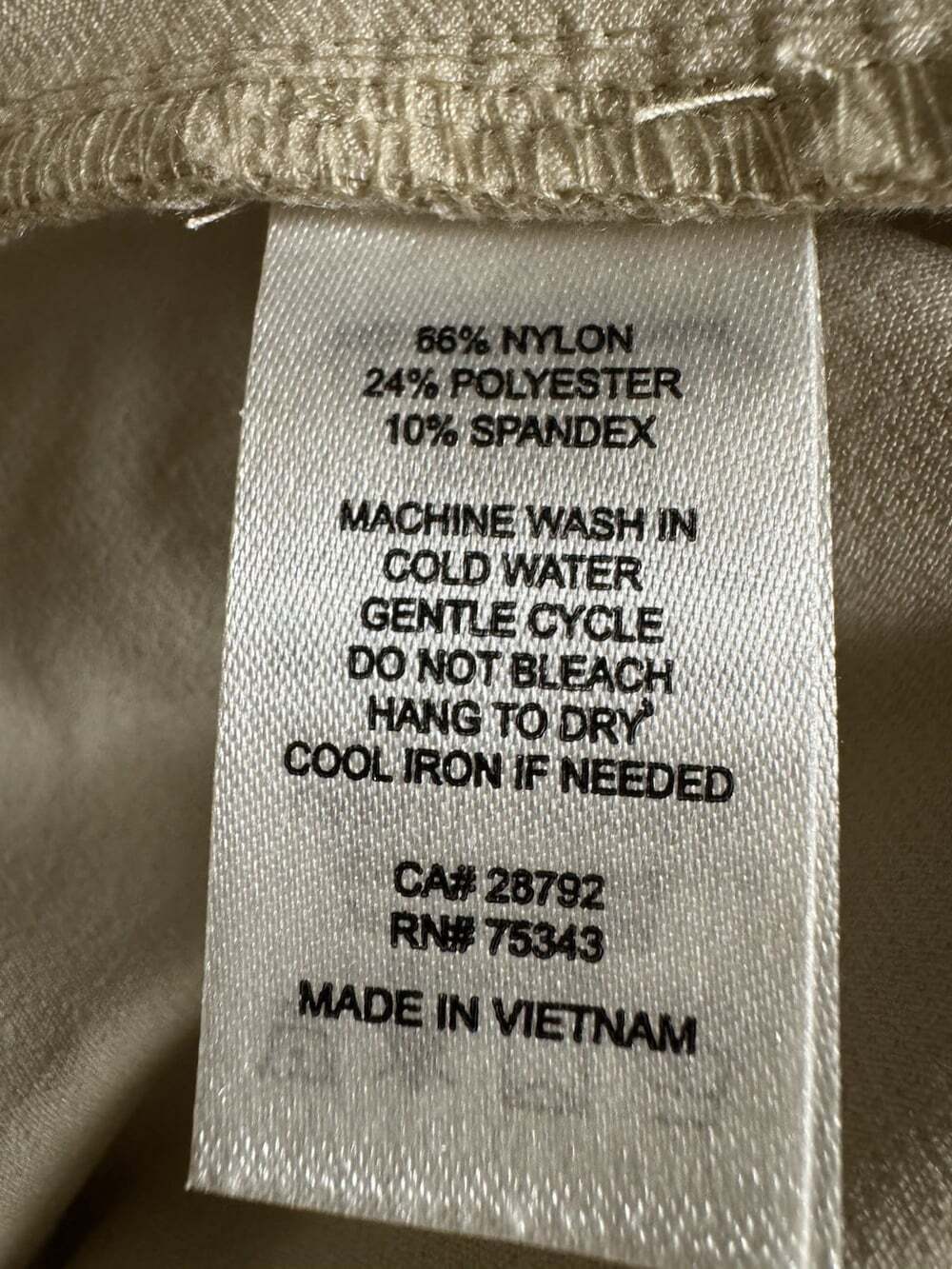 Rachel Zoe Women Beige Solid Flat Front Dress Pants Regular Nylon Blend Size 10 - Picture 4 of 4